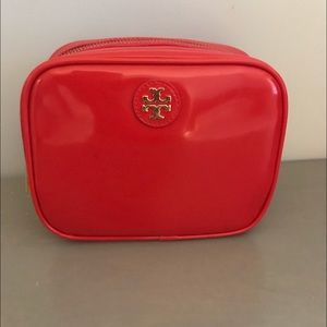 Authentic Red Tory Burch Cosmetic Bag